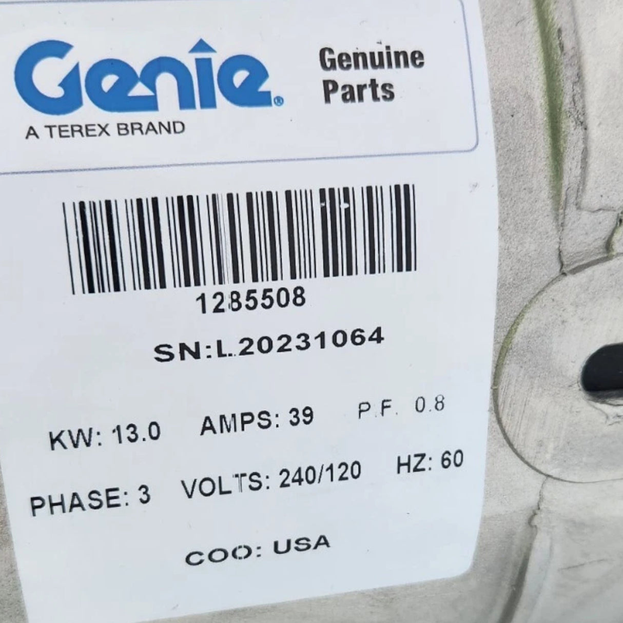 1285508GT Genuine Genie Hydraulic Driven Generator