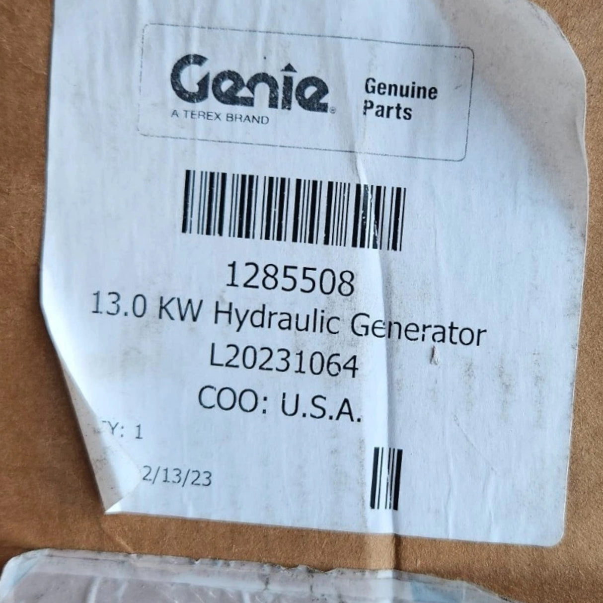 1285508GT Genuine Genie Hydraulic Driven Generator