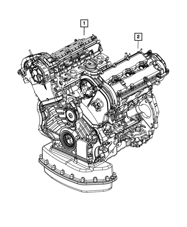 05158052Ag Genuine Mopar 3.0L V6 Turbo Diesel Long Block Engine - Truck To Trailer