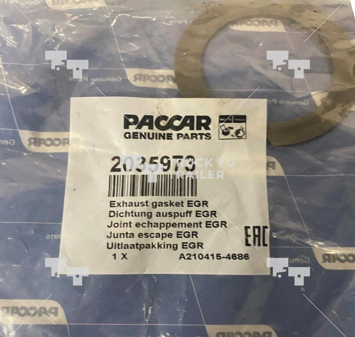 1860417Pe Genuine Paccar Pipe - Flexible Egr Valve To Cooler - Truck To Trailer