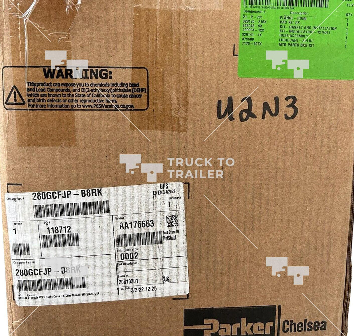 280Gcfjp-B8Rk Genuine Parker Chelsea Pto Power Take Off Unit 280 Series - Truck To Trailer