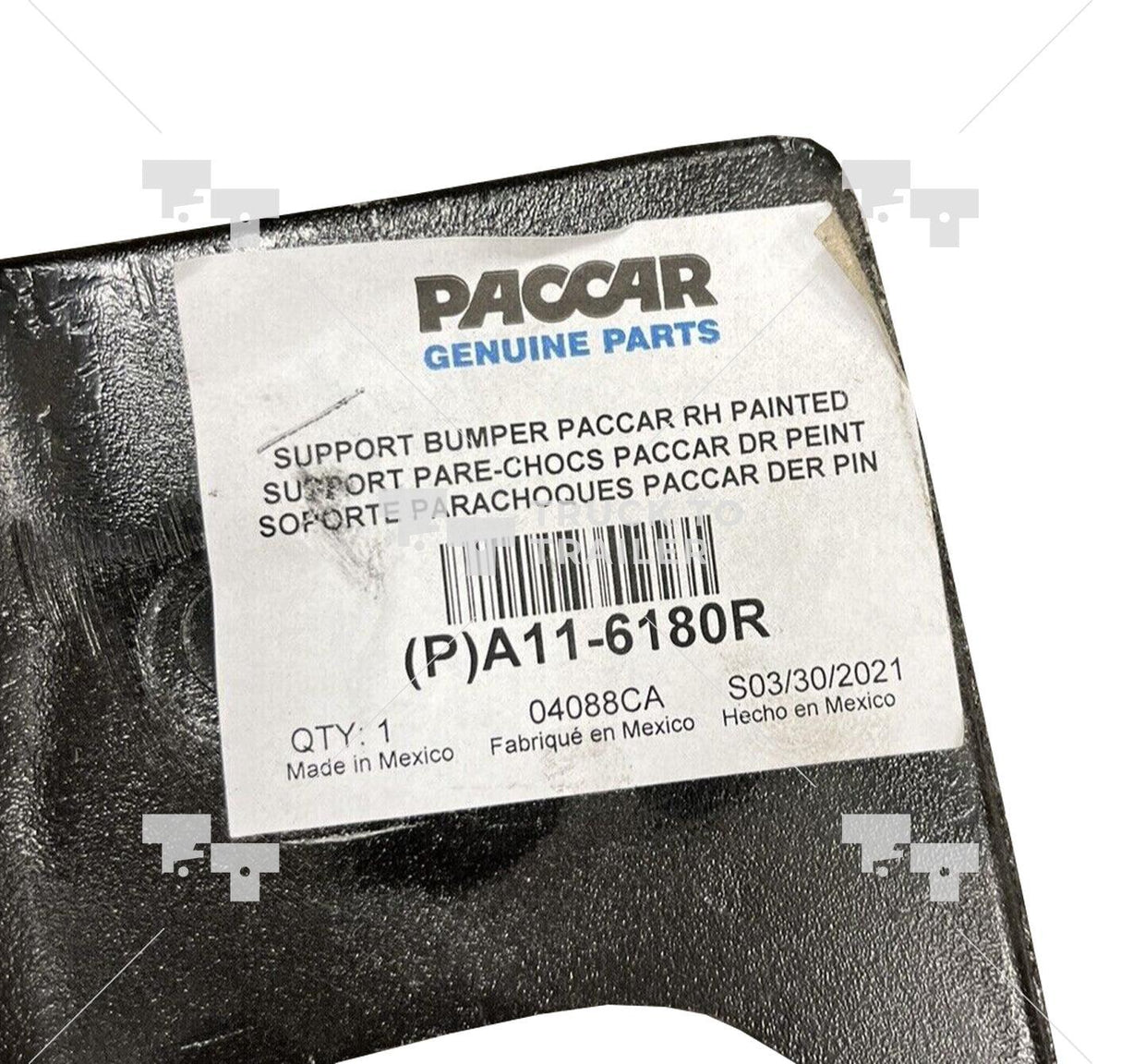A11-6180R Genuine Paccar Right Bumper Bracket - Truck To Trailer
