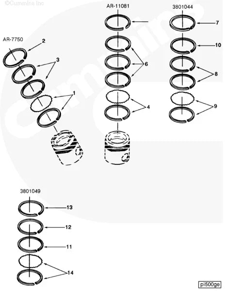 Cummins 115990 Oil Piston Ring - Truck To Trailer