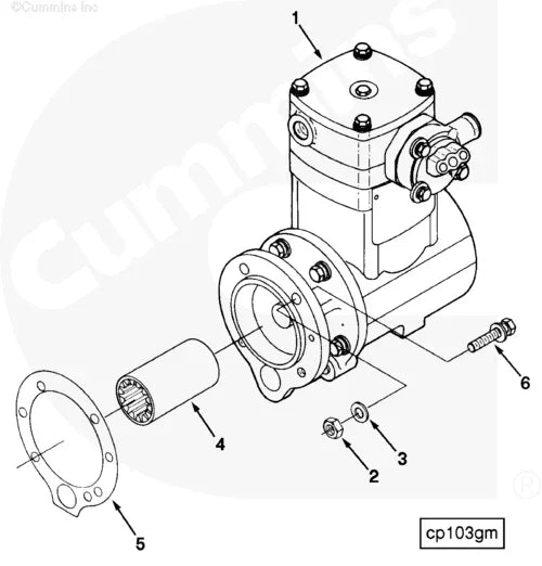 Cummins 3558074 Cylinder Air Compressor - Truck To Trailer
