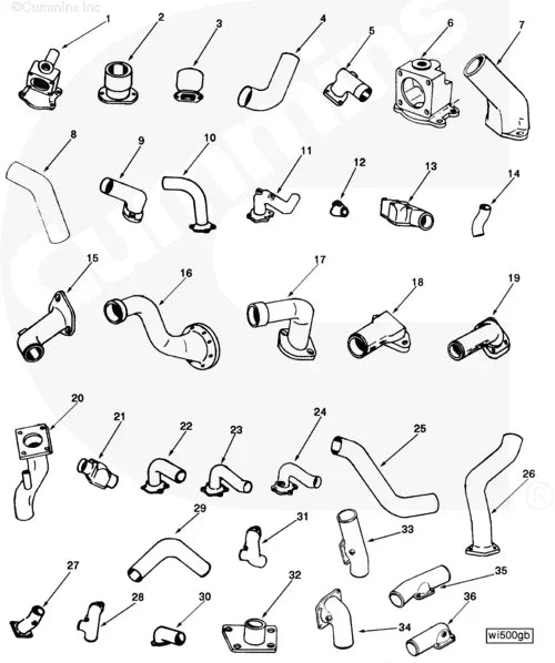 Cummins Bm36545 Water Outlet Connection - Truck To Trailer