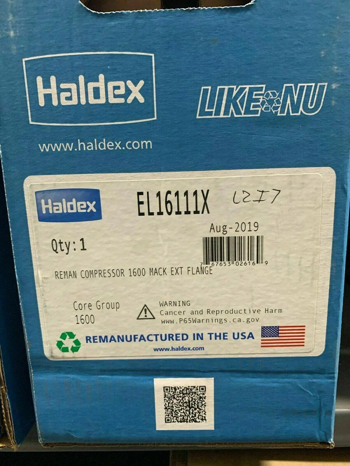El16111X Genuine Haldex Air Compressor El1600 Mack - Truck To Trailer