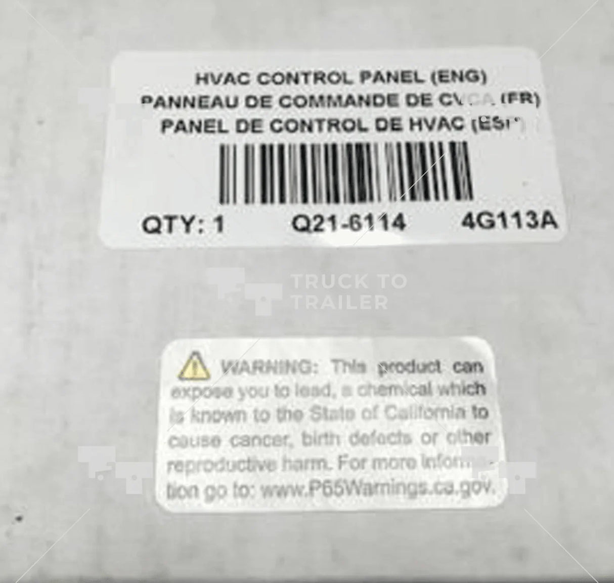 Q21-6114 Genuine Paccar Hvac Control Panel - Truck To Trailer