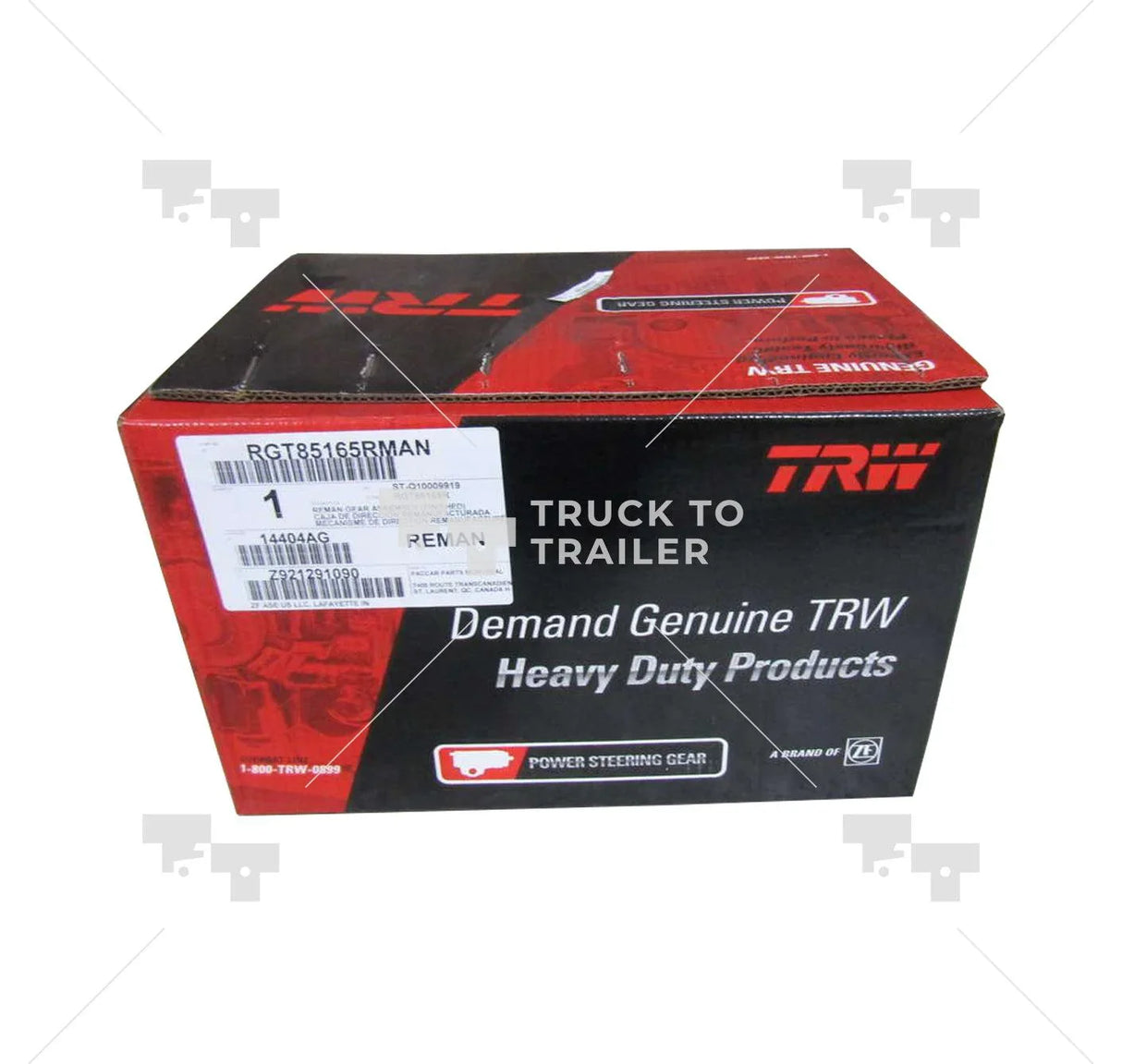 Rgt85165Rman Genuine Trw Steering Gear For Kenworth Peterbilt - Truck To Trailer