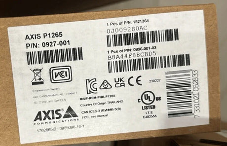 0927-001 Axis Network Camera P1265 - Truck To Trailer