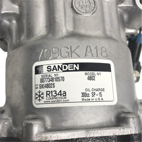 22-65770-000 Genuine Sanden® 4802S A/C Air Compressor For Freightliner Cascadia.