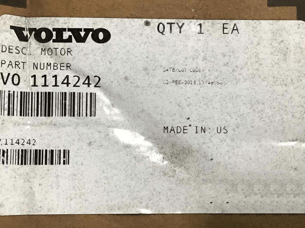 1114242 Genuine Volvo Motor - Truck To Trailer