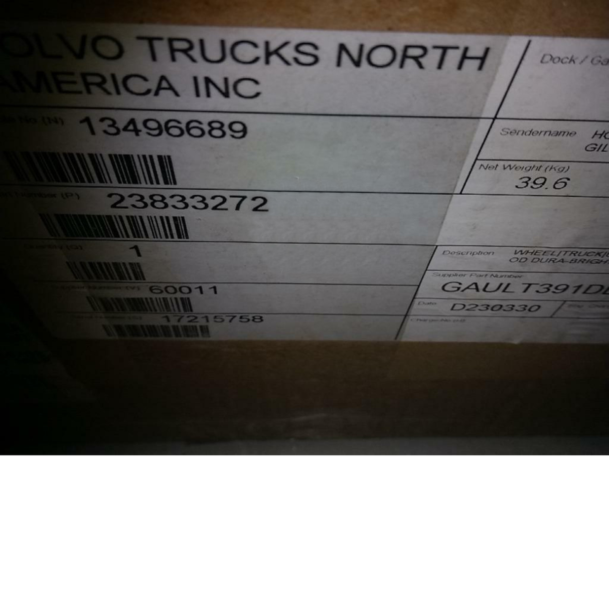 23833272 Genuine Volvo Disc Wheel