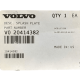 20414382 Genuine Volvo Splash Plate - Truck To Trailer