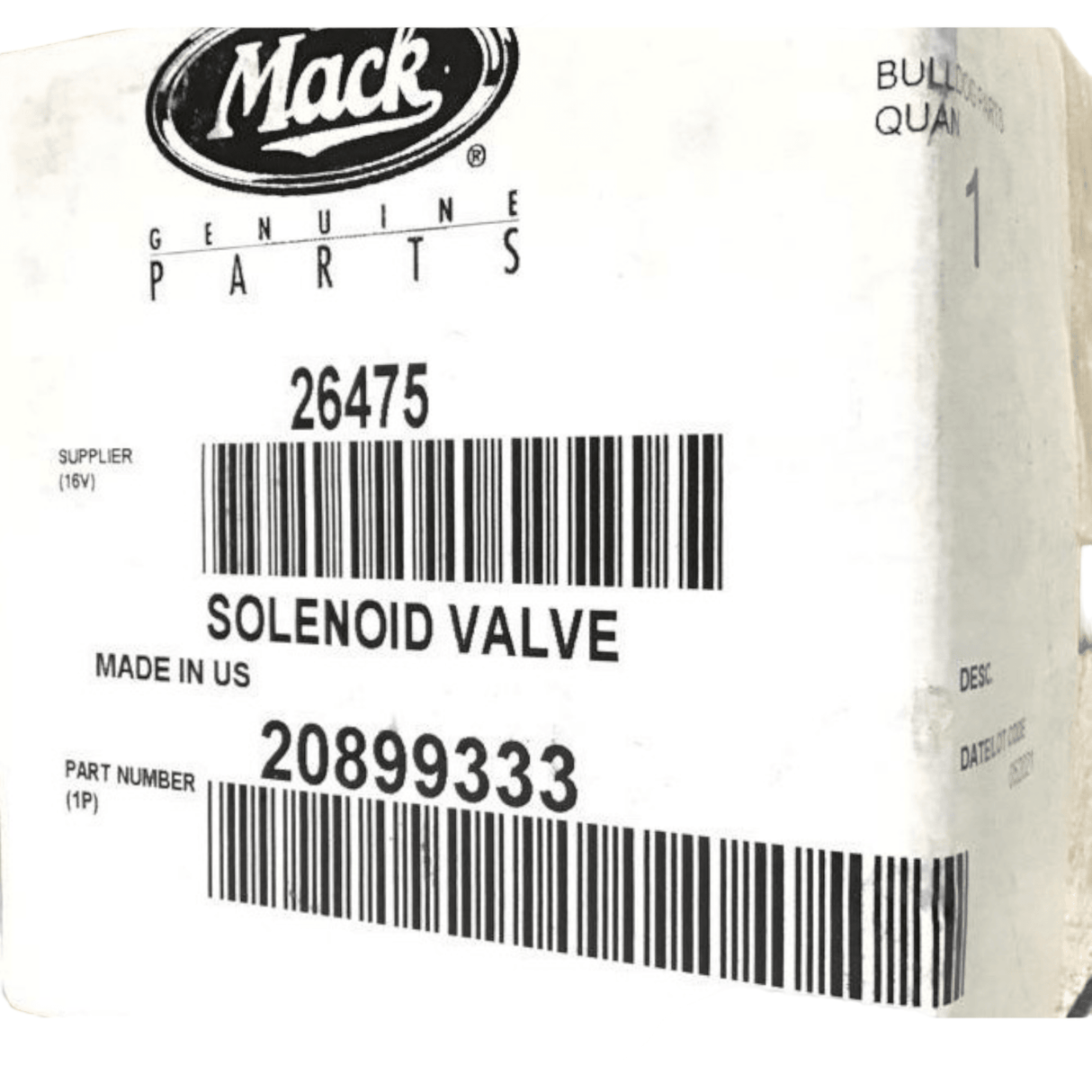 20899333 Genuine Volvo Solenoid Valve - Truck To Trailer