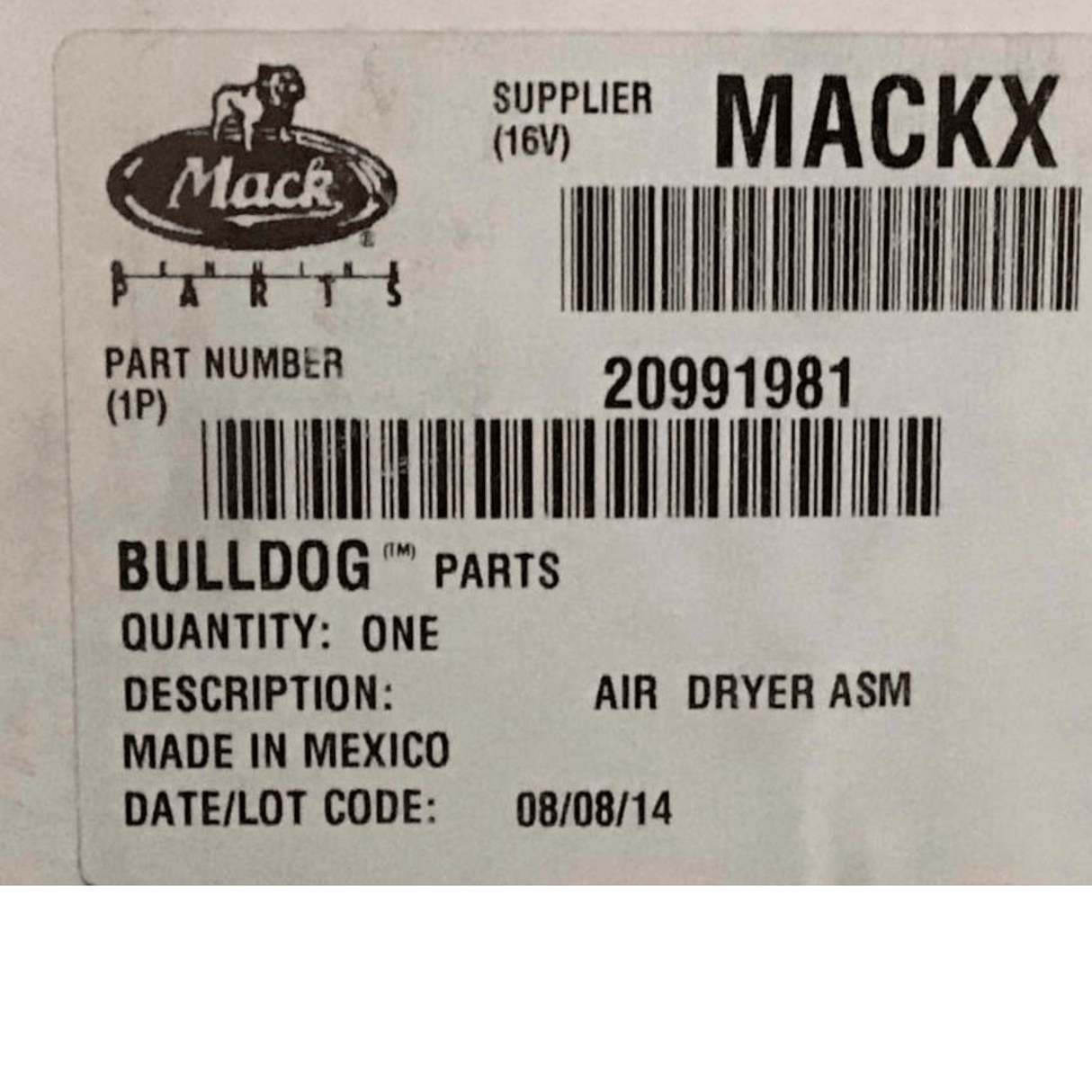 21245706 Genuine Mack Air Dryer - Truck To Trailer