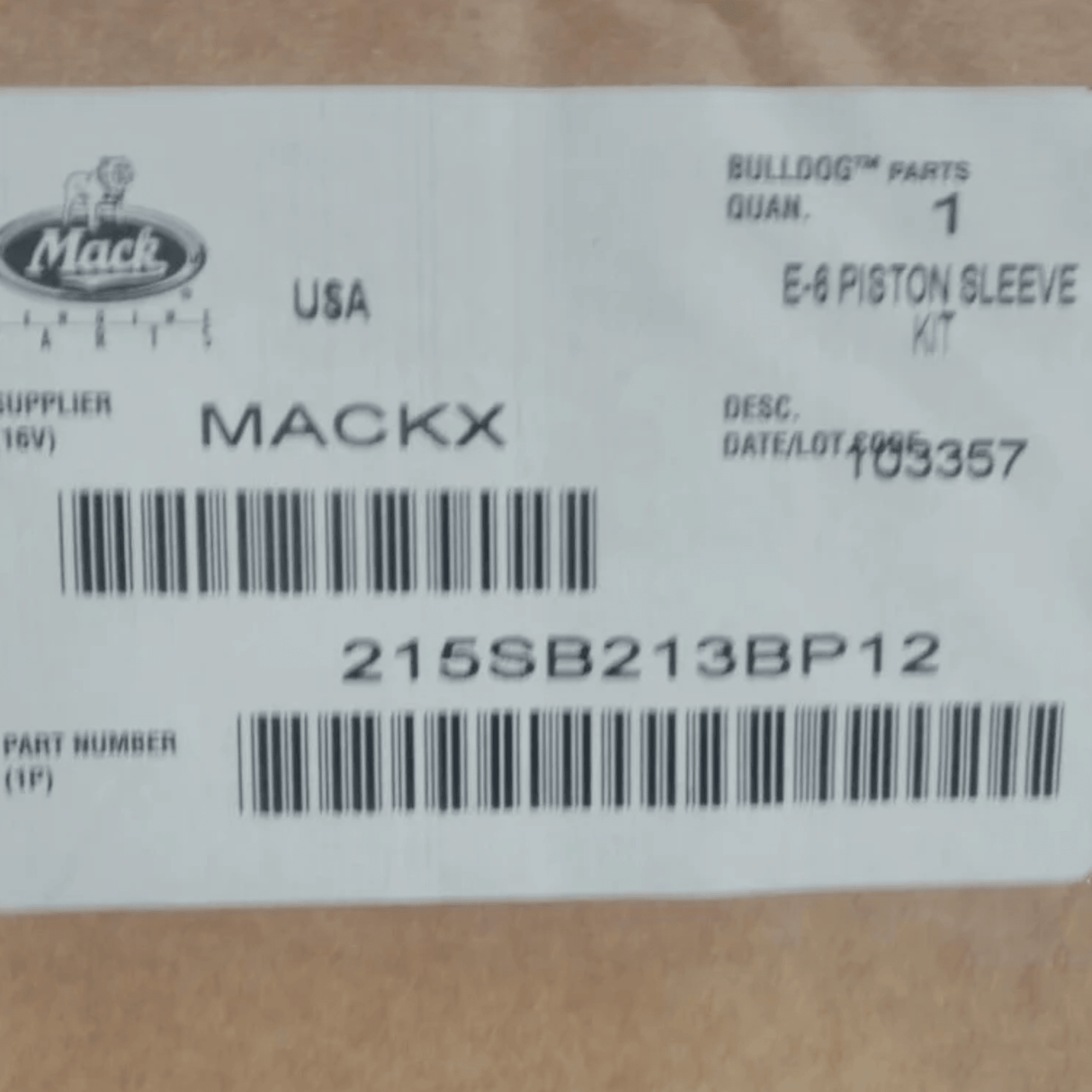 215SB213BP12 Genuine Volvo Liner Kit - Truck To Trailer