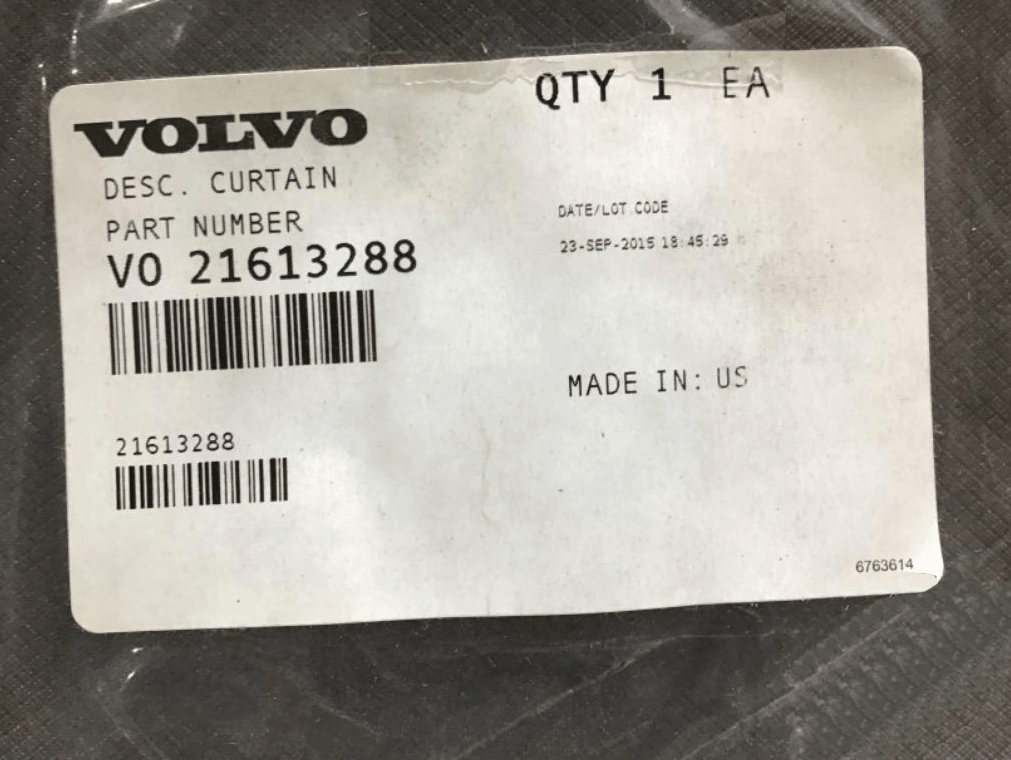 21613288 Genuine Volvo Curtain - Truck To Trailer