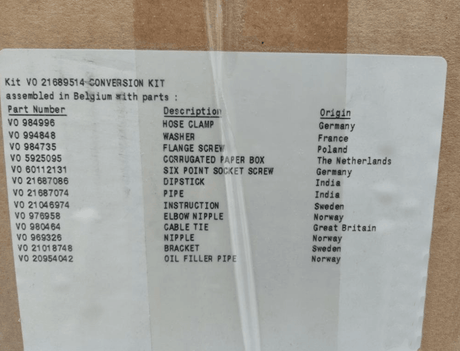 21689514 Genuine Volvo Conversion Kit - Truck To Trailer
