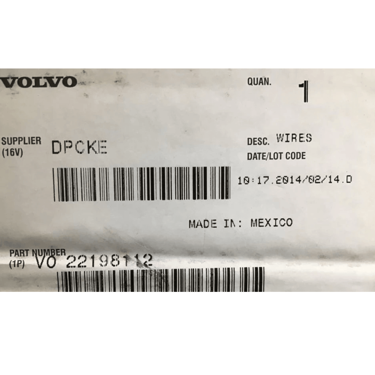 22198112 Genuine Volvo Wires - Truck To Trailer