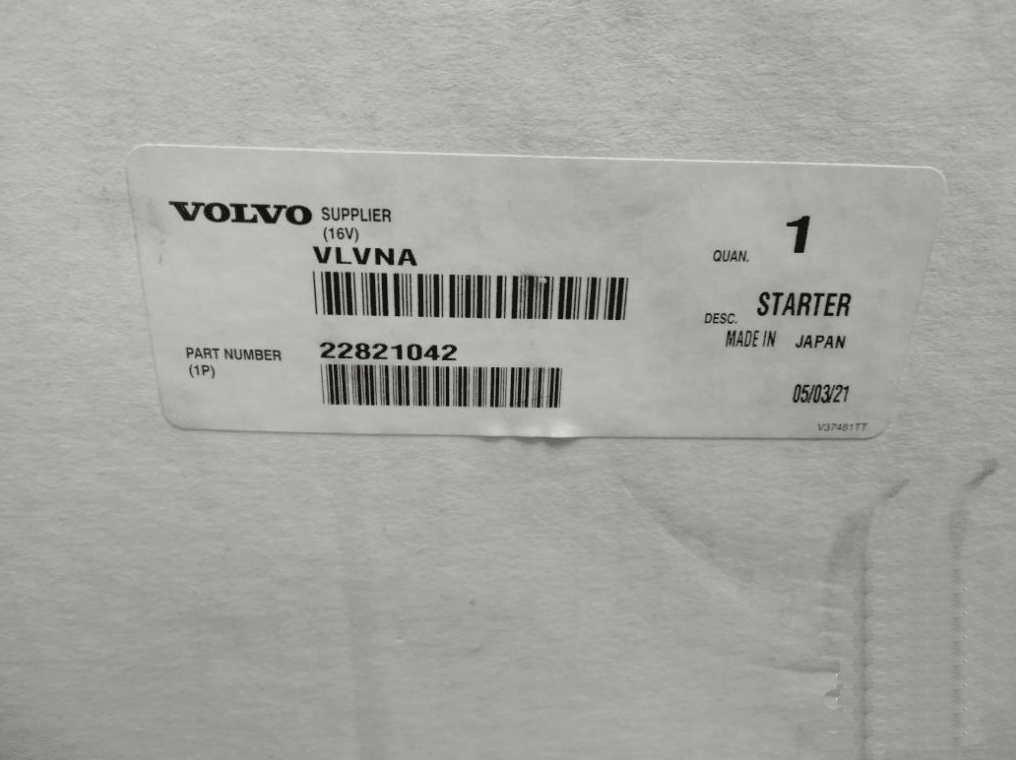 22821042 Genuine Volvo Starter Motor - Truck To Trailer