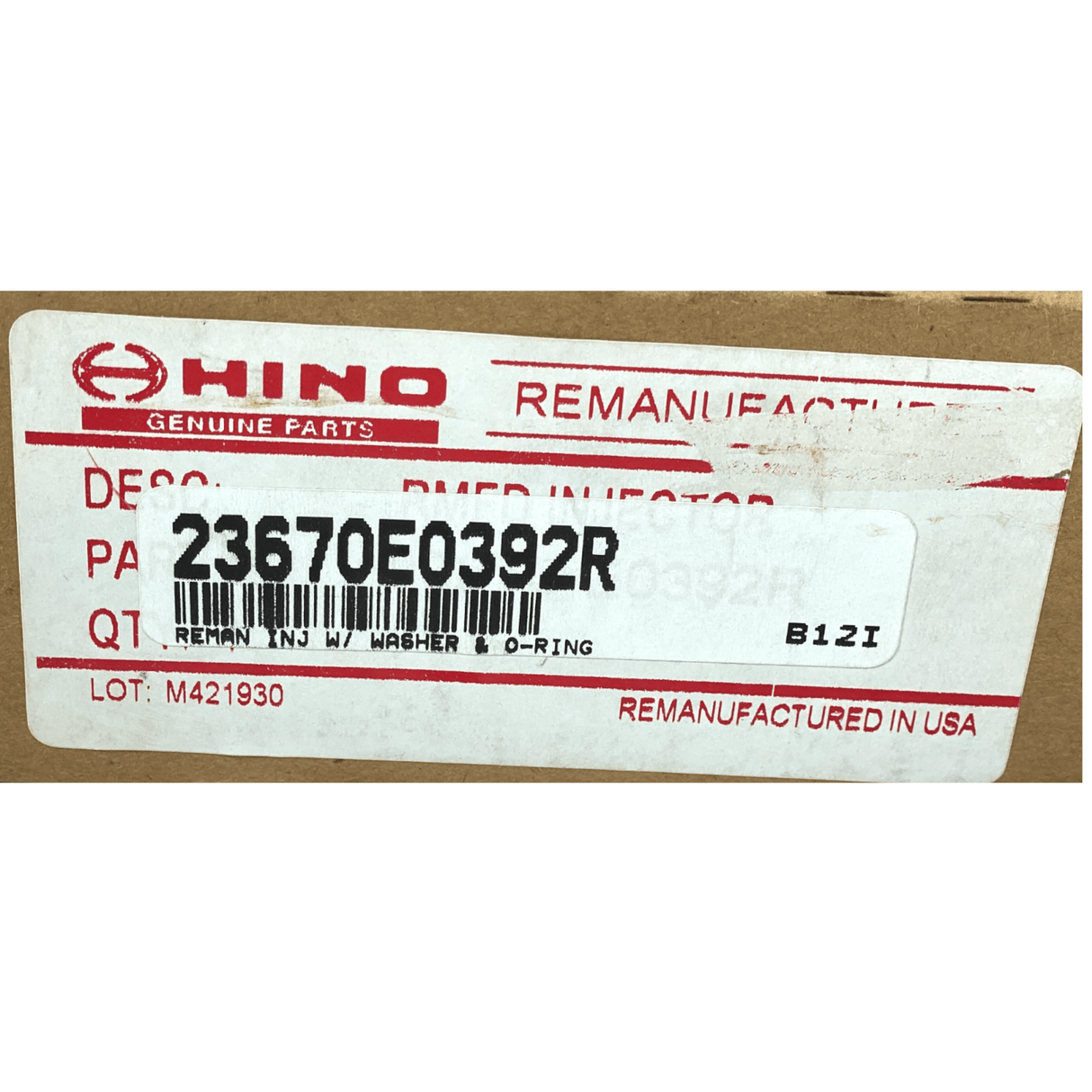 23670E0392 Genuine Hino Fuel Injector - Truck To Trailer