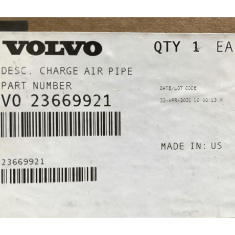 24018667 Genuine Volvo Charge Air Pipe - Truck To Trailer