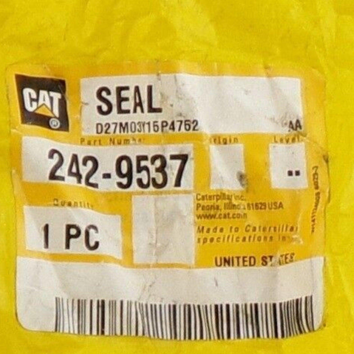 242-9537 Genuine Caterpillar Isolation Seal Gasket - Truck To Trailer