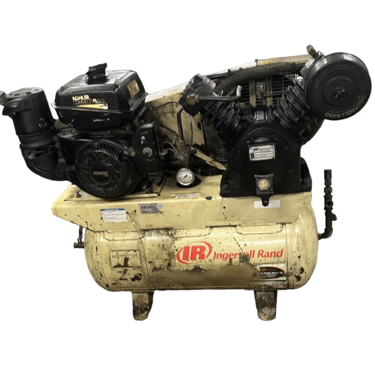 2475F14G Ingersoll Rand Kohler Engine 14Hp Gas Drive Air Compressor Used - Truck To Trailer