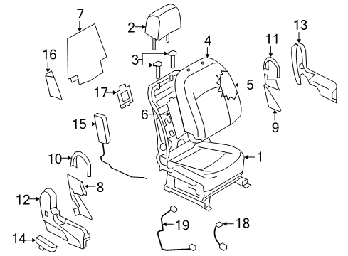 87105-JM51A Genuine Nissan Cushion & Frame Complete Front