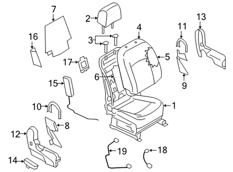 87105-JM51A Genuine Nissan Cushion & Frame Complete Front