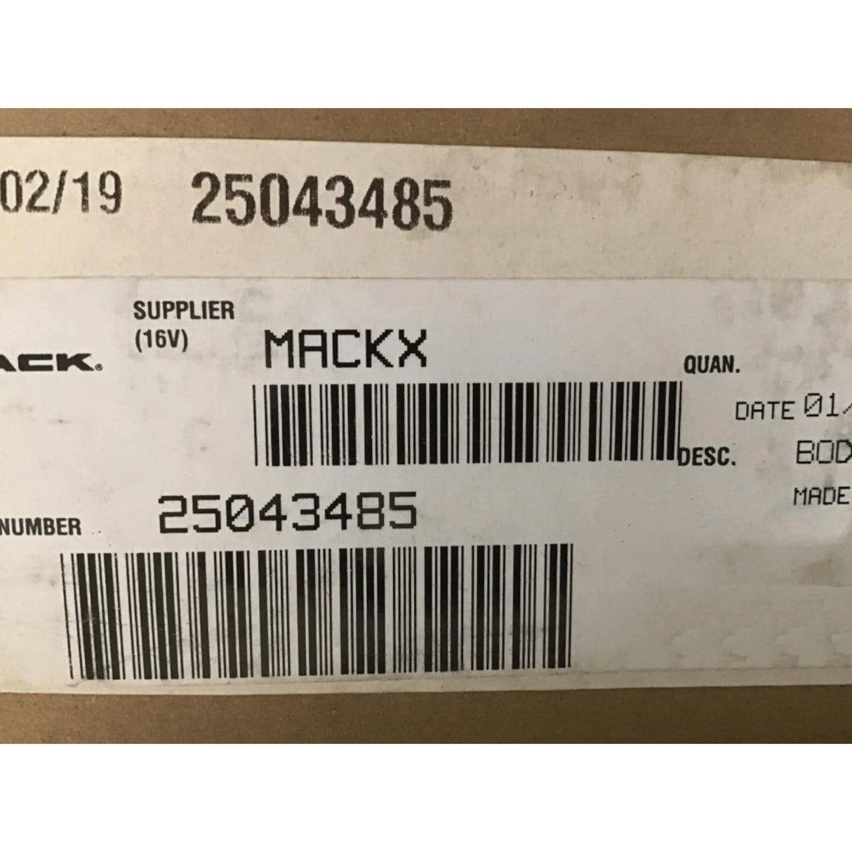 25043485 Genuine Volvo Body - Truck To Trailer