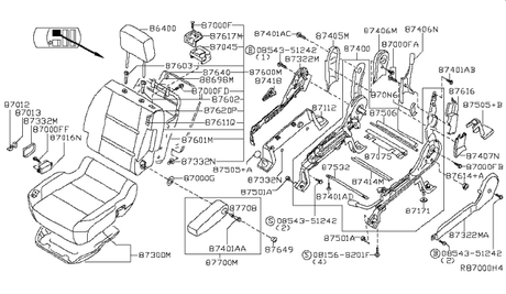 87300-ZQ01A Genuine Nissan Cushion Assembly