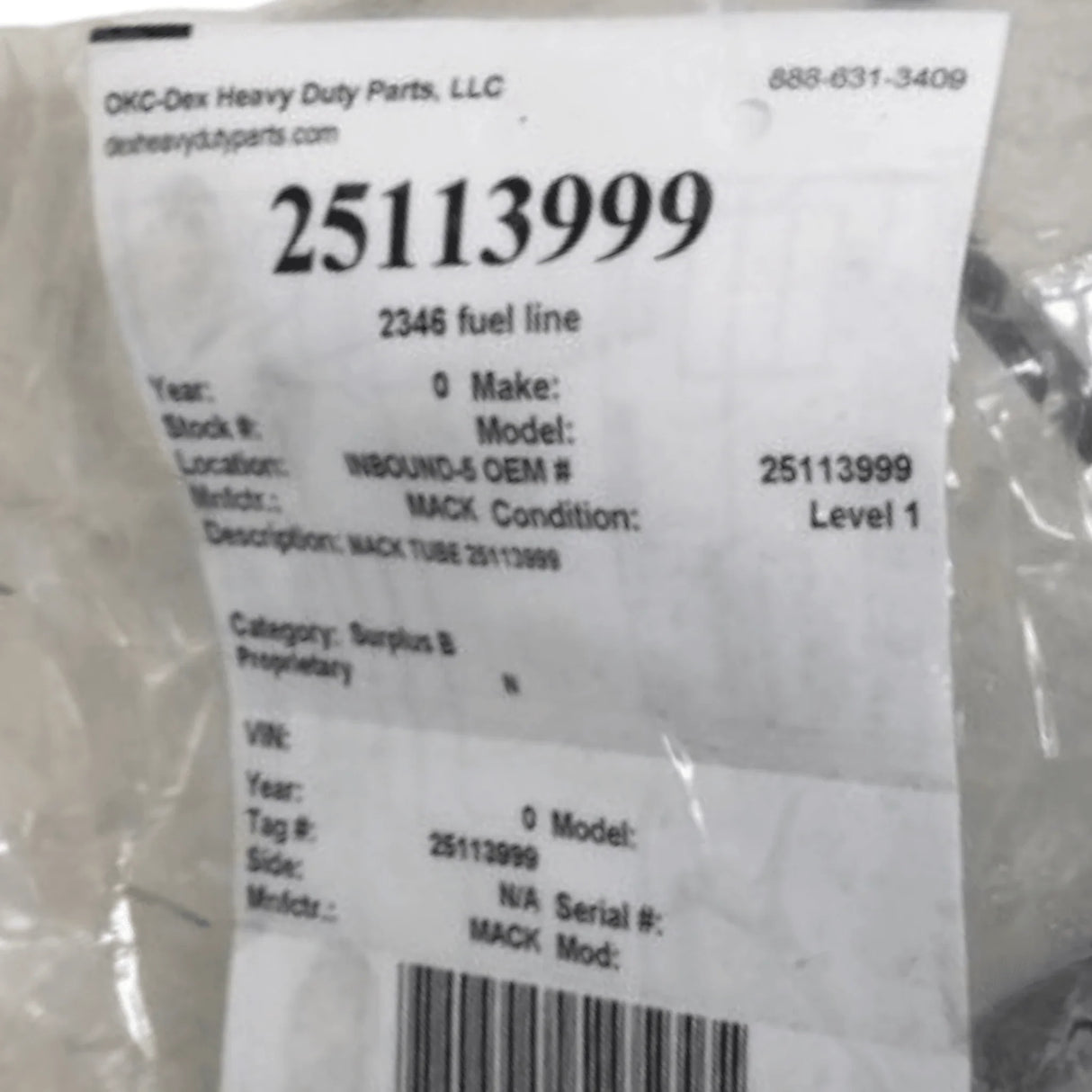 25113999 Genuine Mack Tube - Truck To Trailer