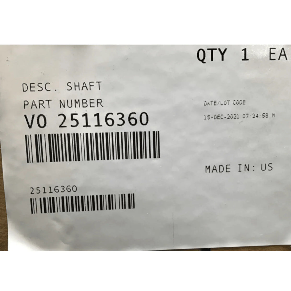 25116360 Genuine Mack Shaft - Truck To Trailer