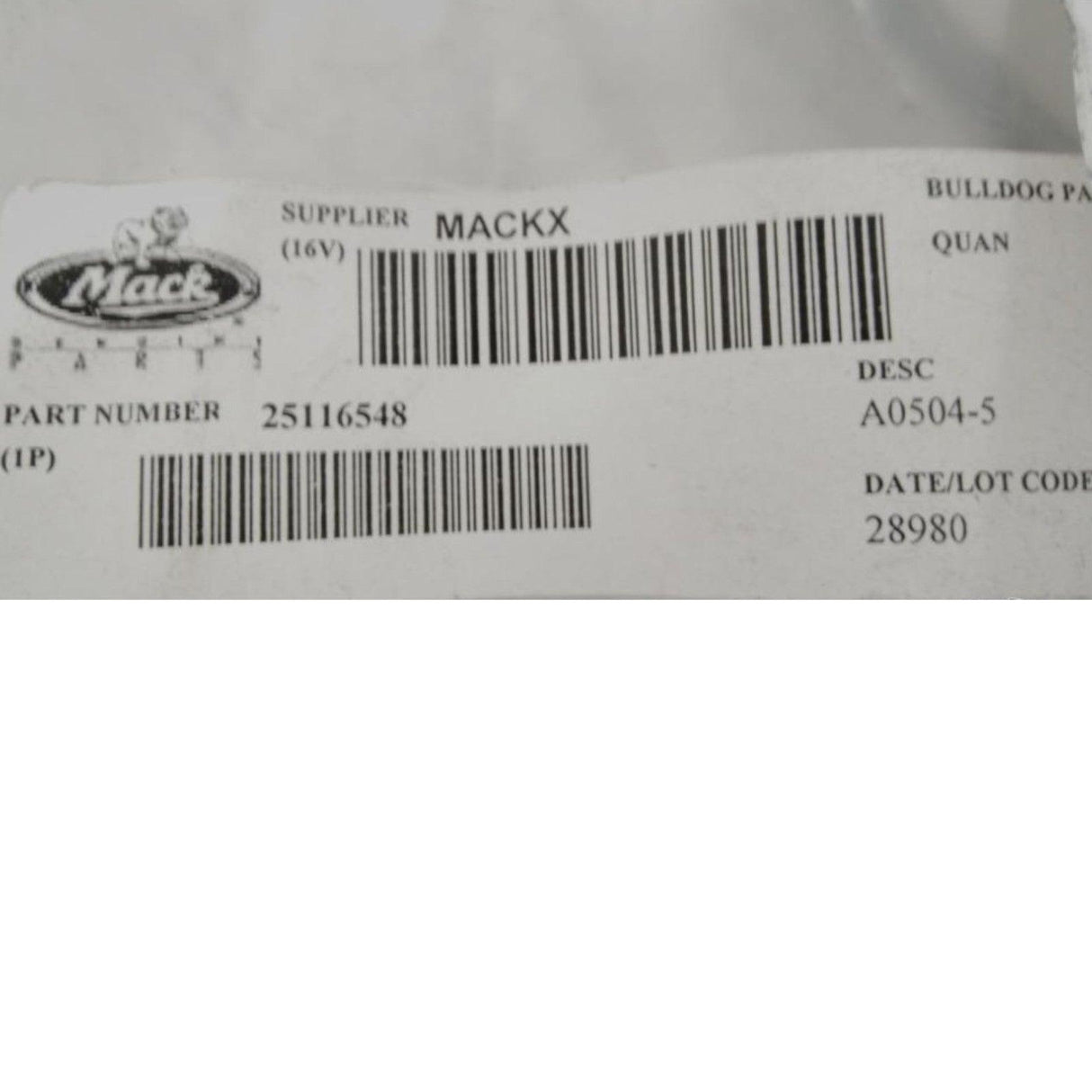 25116548 Genuine Volvo/Mack Tube - Truck To Trailer