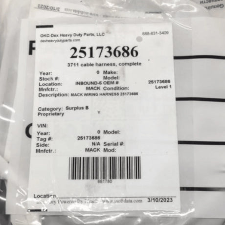 25173686 Genuine Volvo Wiring Harness - Truck To Trailer