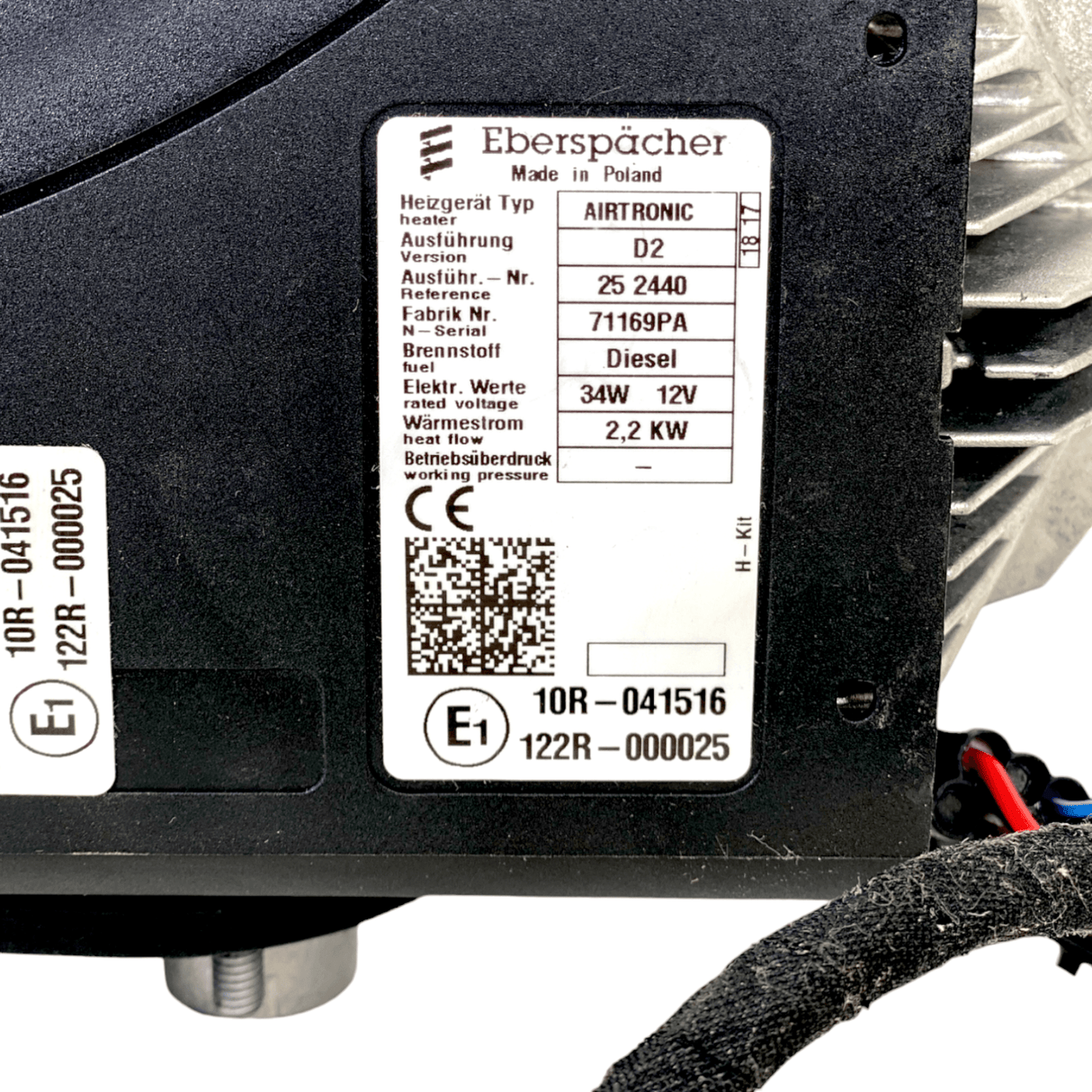 252069050000 Genuine Eberspacher Air Heater Airtronic D2 12V