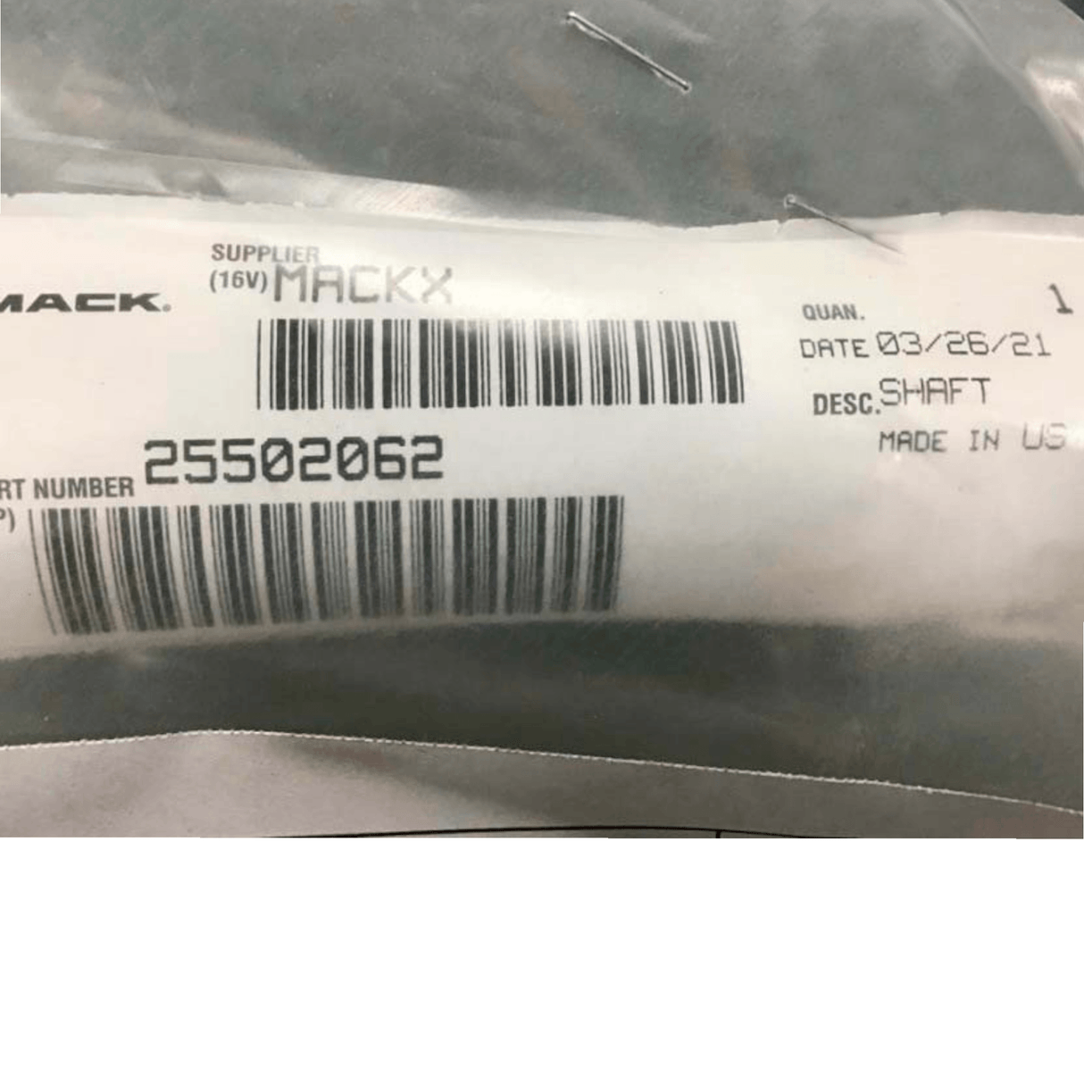 25502062 Genuine Mack Shaft - Truck To Trailer