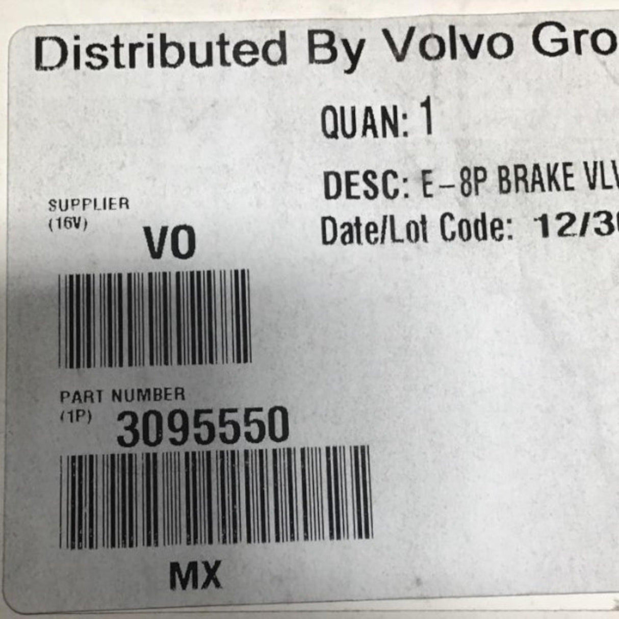 3095550 Genuine Volvo Valve - Truck To Trailer