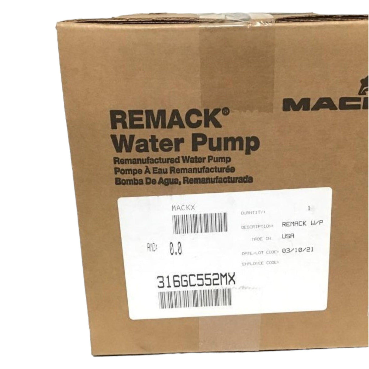 316GC552MX Genuine Volvo/Mack Water Pump E-Tech - Truck To Trailer