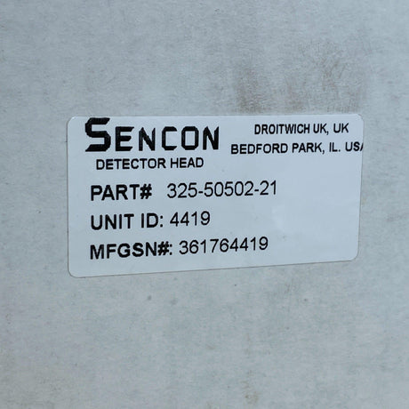 325-50502-21 Genuine Sencon Detector Head - Truck To Trailer