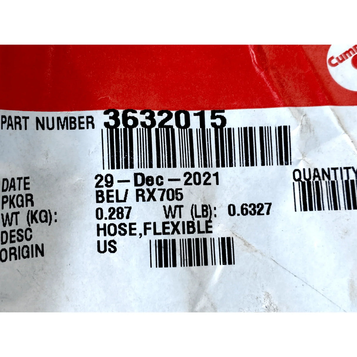 3632015 Genuine Cummins Flexible Hose - Truck To Trailer