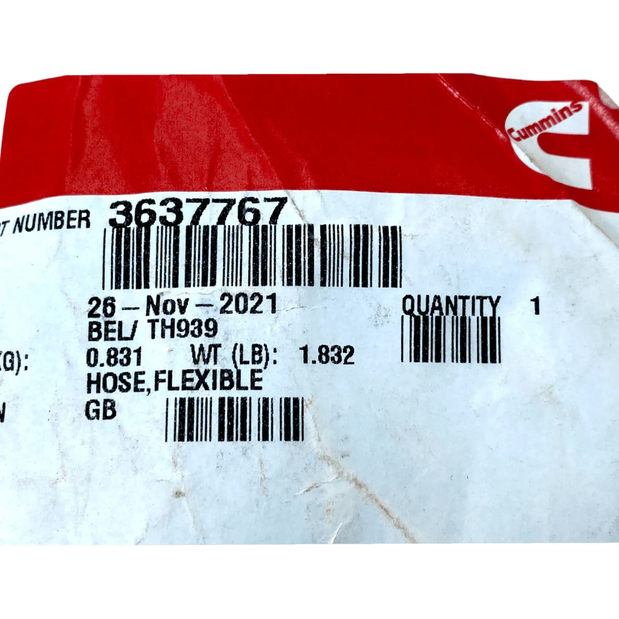 3637767 Genuine Cummins Flexible Hose – Truck To Trailer