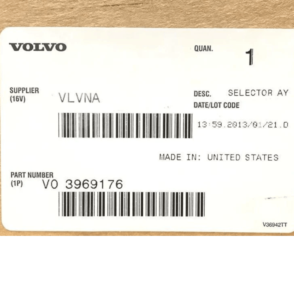 3969176 Genuine Volvo Selector Ay - Truck To Trailer