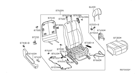 87600-ZN83B Genuine Nissan Back Assembly Front Seat