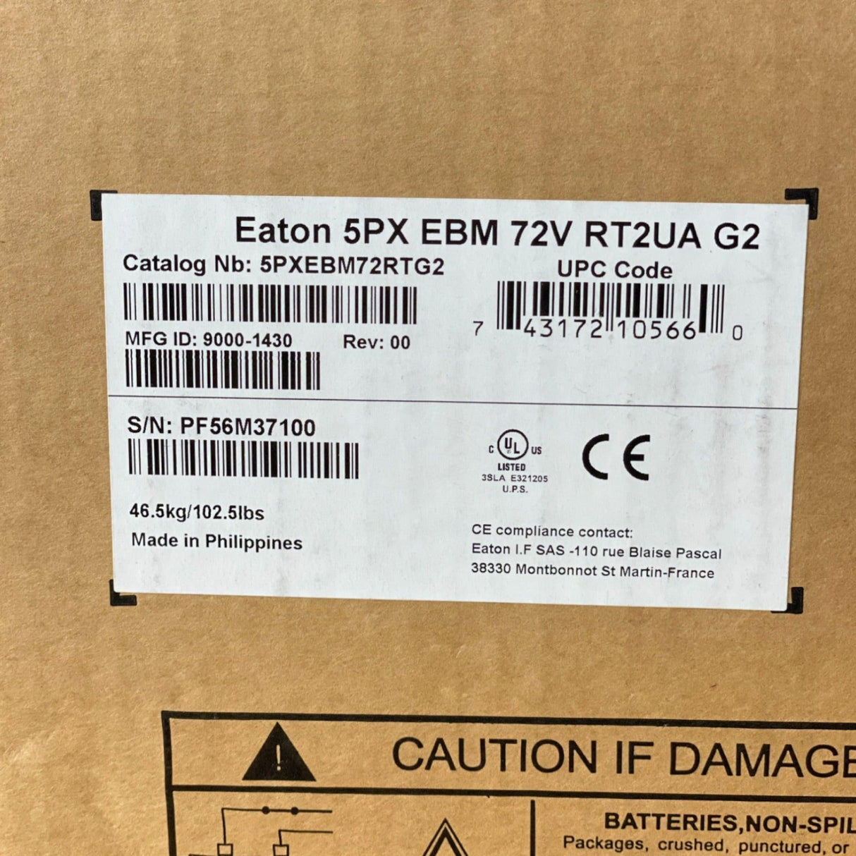 5PXEBM72RTG2 Genuine Eaton EBM Extended Battery Module 5PX G2 - Truck To Trailer