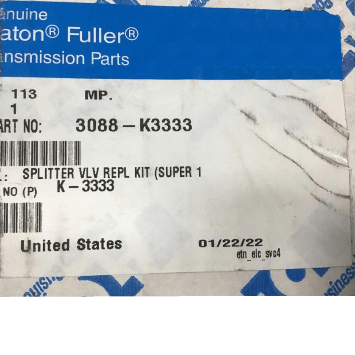 3088-K3333 Genuine Volvo Splitter Valve Repl Kit - Truck To Trailer