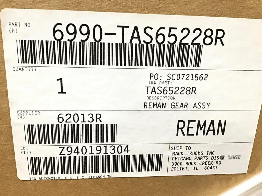 6990-TAS65228R Genuine Volvo Steering Gear - Truck To Trailer