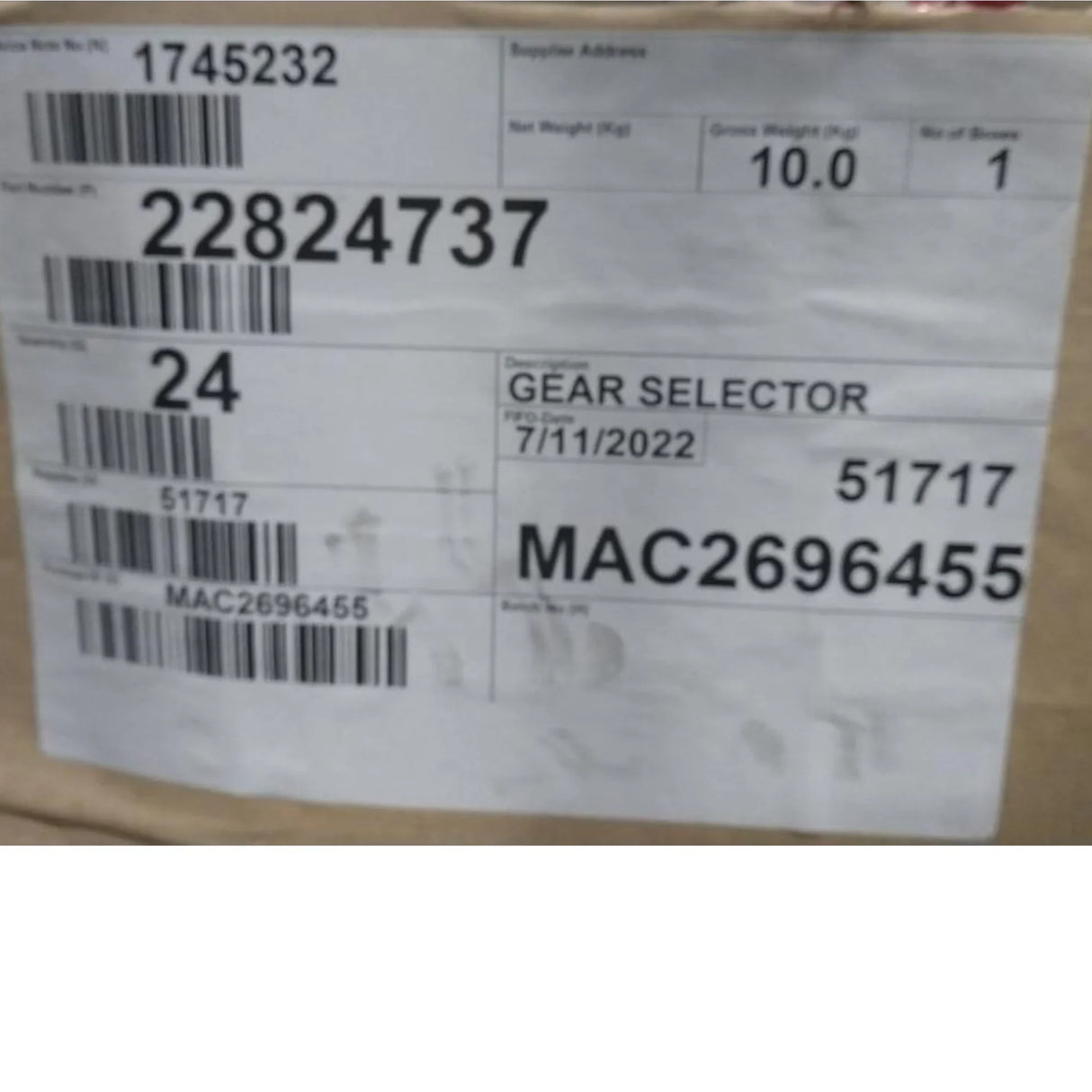 22824737 Genuine Mack Gear Selector - Truck To Trailer