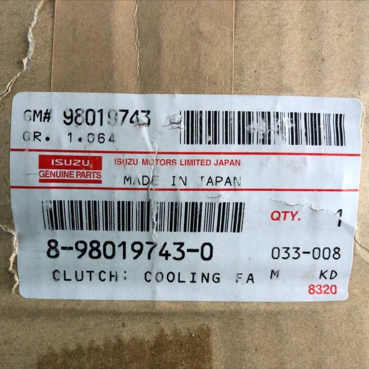 8-98019743-0 Genuine Isuzu Engine Cooling Fan Clutch - Truck To Trailer